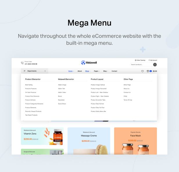 Melawell - Medical Elementor WooCommerce Theme